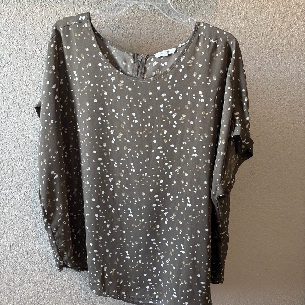 Maurices  Blouse with White Dots.
